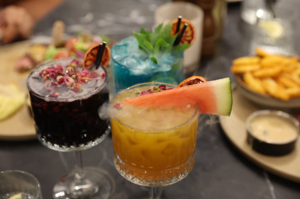 Volcanos Steakhouse, which does not serve  alcohol, has a wide range of mocktails. 