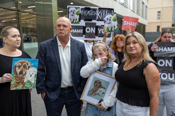 Millie’s owners Janine and Marcus Wood (seen with daughter Lily) were left distraught by the sentencing of Dog killer Mark Martinaj. 