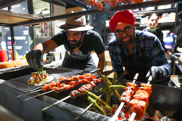 Pocket Rocket Z food truck with Balbir Sing and his son Kabir. 