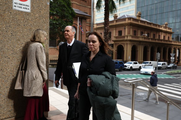 Former Super Retail Group chief legal officer and company secretary Rebecca Farrell at the Federal Court in Sydney ahead of a hearing last week.
