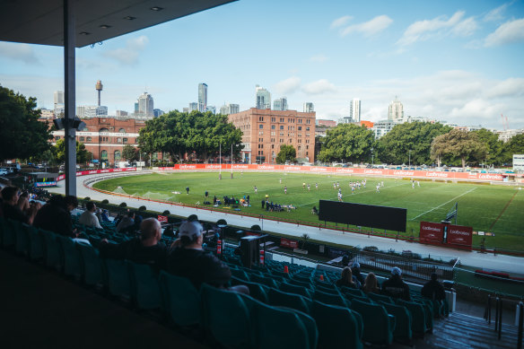 It’s a long way from Stade de France: The scene at Wentworth Park for Mark Nawaqanitawase’s Roosters debut.