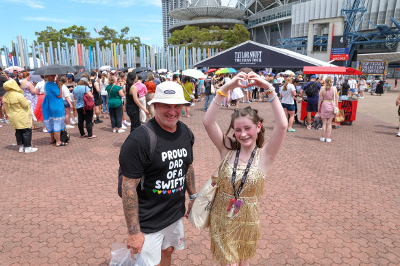 Aaron with daughter Lily Kellaway from Wollongong.