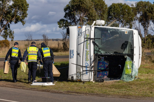 Thirteen children were taken to hospital after the Exford Primary School bus crash last month. 