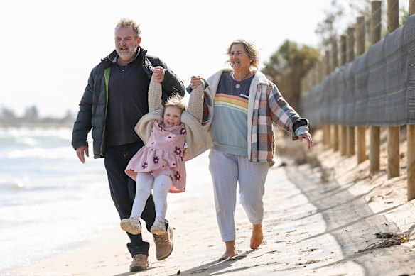 Theresa and Danny Credlin with their granddaughter Remy.