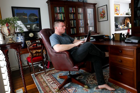 Ryan Morony, 42, says studying online was “quite full on” at the start but ultimately allowed him to balance his responsibilities. 