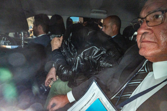 Perry Kouroumblis arrives at the Melbourne Magistrates’ Court on Wednesday.