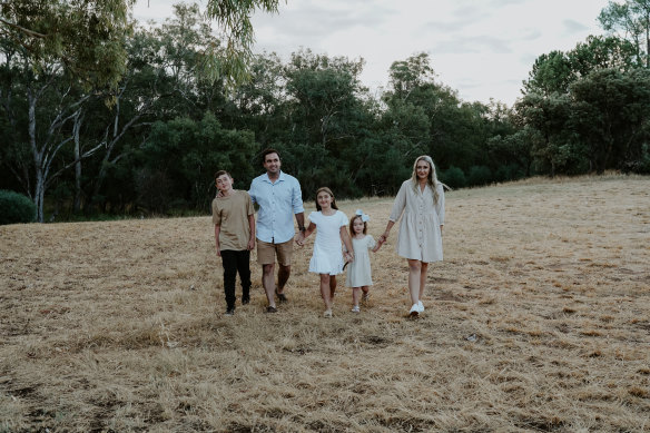 Perth Mother Emma Eltringham with her family.