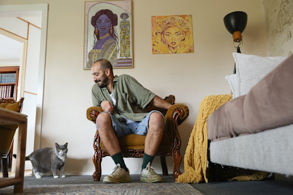 “You have to be so slow with them, and you have to take your time to get their trust. But it’s rewarding,” says Teymouri of his relationship with his cats.