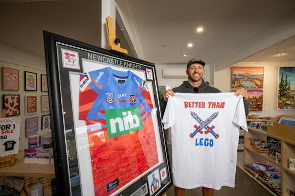 Artist Mitch Revs can’t keep up with demand for his “Better than Lego” T-shirts.