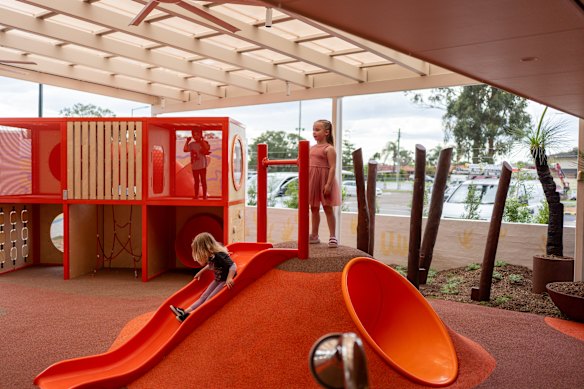 The covered playground at The Woodstock Hotel.