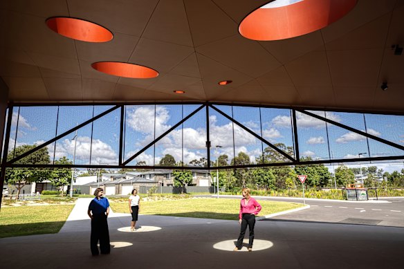 Sonia van de Haar, Natalie Bernuetz, and Gabrielle Pelletier were behind the design of the Willowdale Sports Precinct on Willowdale Drive, Denham Court.