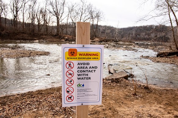 The massive pipe that carries millions of litres of sewage ruptured in January. 