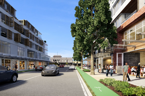 A 2016 rendering of what Tebbutt Street might look like as part of a Parramatta Road regeneration project.