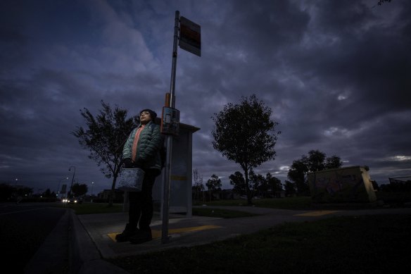 Nasreen Mohamed walks for almost half an hour most days to reach her closest bus stop in Wyndham Vale.