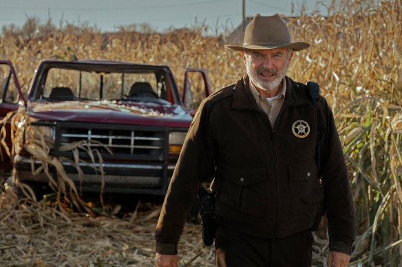 Field of screams: Sam Neill plays a sheriff on his last day on the job. Uh-oh.