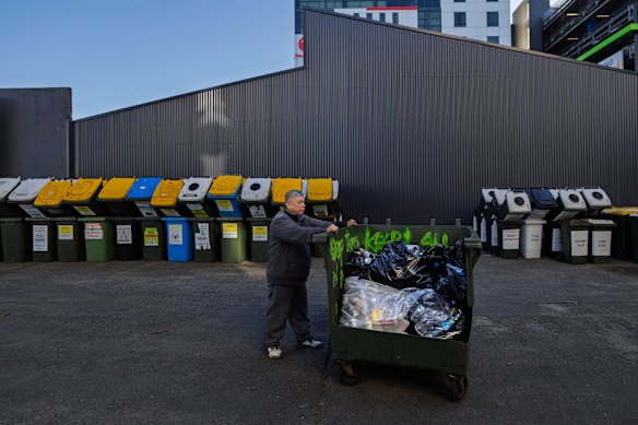 It takes Rockdale resident Andres Maghacut hours every day to collect enough bottles and cans to earn $200 a week.