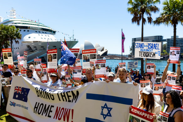 A pro-Israeli rally in Sydney on Sunday.