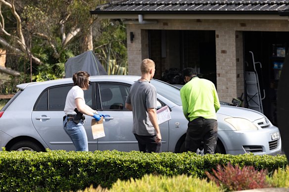 A Toyota Corolla was towed from the property in Kenthurst. 