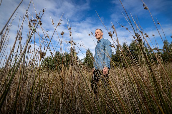 Loughnan on the property he restored together with community groups and experts.