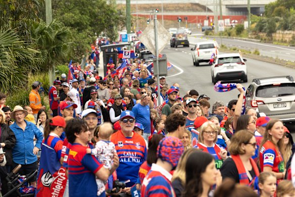 Thousands of fans were lining the bus route for the farewell.