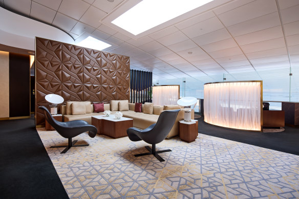 Etihad’s first-class lounge.