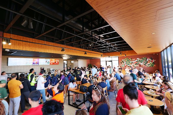 The opening of Starbucks’ first Perth store, in Piara Waters, attracted throngs of people and queues for hours.