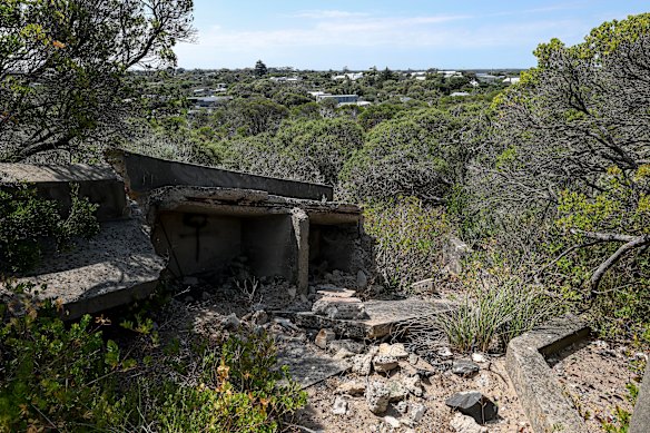 A dilapidated military building at Point Lonsdale. 