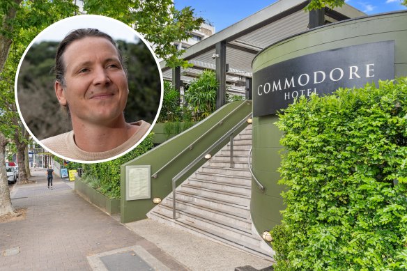 Glenn Piper (inset) has bought the Commodore Hotel in McMahon’s Point for $29 million.