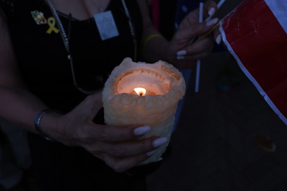 A candle lit at Bondi on Sunday.