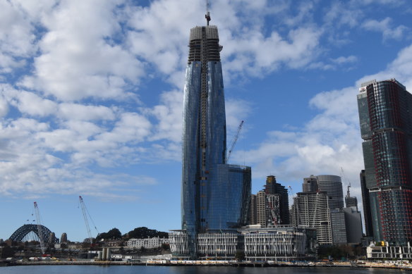 High hopes: the Casino tower at Barangaroo is expected to open by the end of the year.
