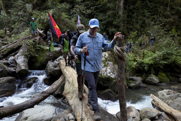 Anthony Albanese walked a section of the Kokoda track with PNG Prime Minister James Marape earlier this year.