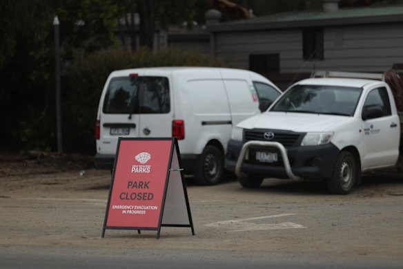 A flooded camping ground at Lorne remained closed last week, but businesses are open across the Great Ocean Road. 