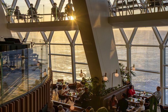 Catching the last of the sun from one of the onboard restaurants.