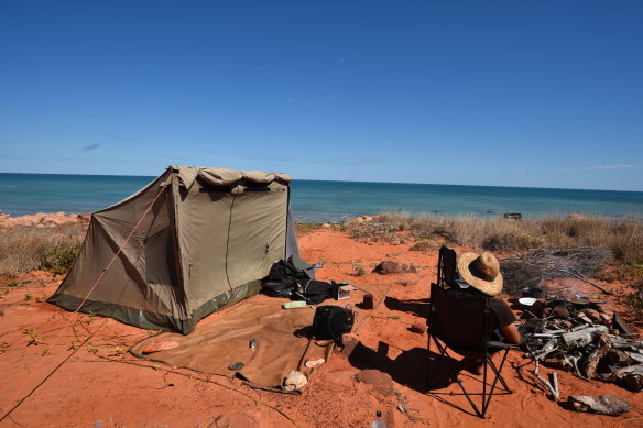 Michael in 2015 at a place the family named “The Beach”, an isolated spot near WA’s Pender Bay where tourists weren’t allowed.