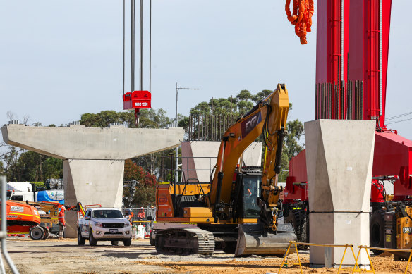 Work on the Armadale train line.