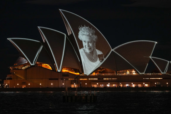 The Sydney Opera House sails were lit up after the death of Queen Elizabeth II.