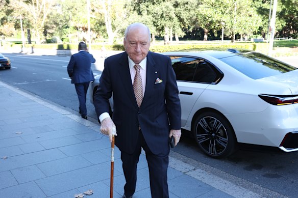 Alan Jones, pictured in July, faces 20 counts of indecent assault and two counts of sexual touching