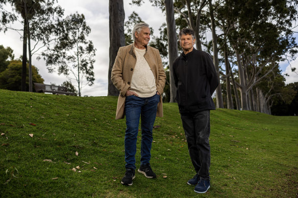 Boorna Waanginy co-creators Nigel Jamieson (left) and Richard Walley (right) in Kings Park.