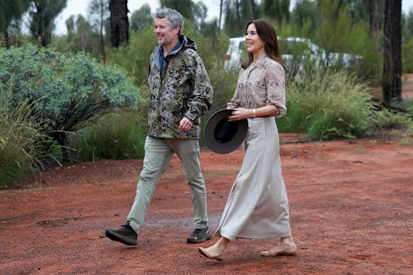King Frederik X and Queen Mary at the Uluru-Kata Tjuta National Park Cultural Centre.