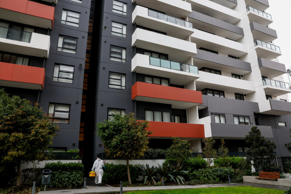 Emergency services had been called to the Burwood building to conduct a welfare check.