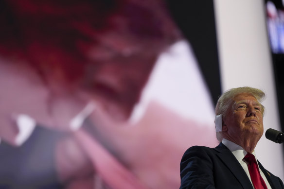 Donald Trump looks imperious as he surveys the adoring crowds at the GOP Convention in Wisconsin.