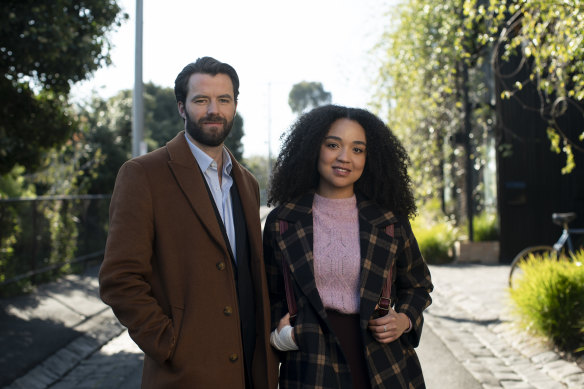 Thomas Cocquerel and Aisha Dee in a scene from Safe Home.
