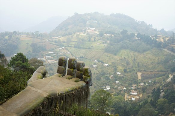 Hobbitenango’s circus is headlined by a giant troll’s-hand platform perched on a cliff’s edge.