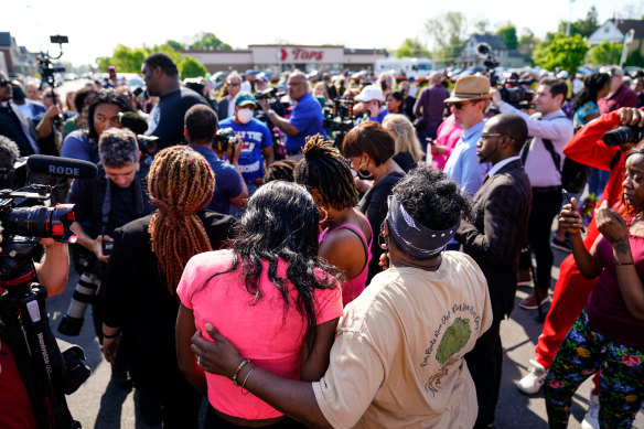 Scenes of devastation in Buffalo after the shooting.