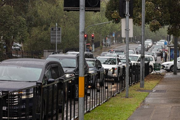 Traffic continues to build as kick-off nears.