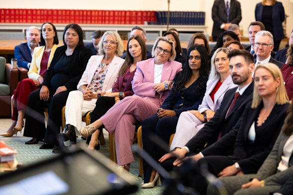 Albanese paid tribute to the diversity of caucus, which includes at least 57 per cent women.