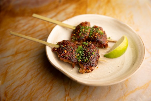 Chicken yakitori.