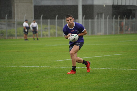 Kyle Flanagan at Bulldogs training on Thursday.