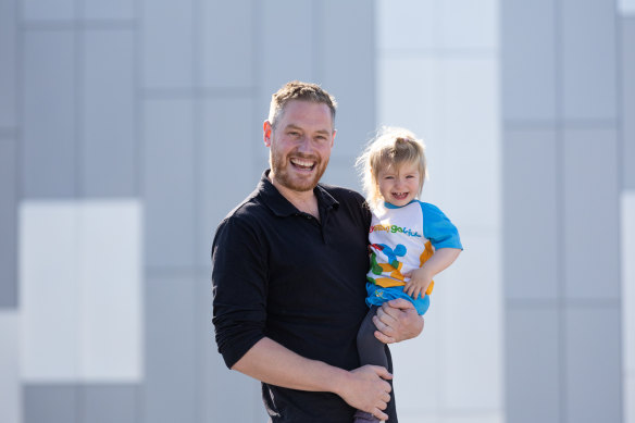 Shayne Kuyper with his two-year-old daughter, Poppy.