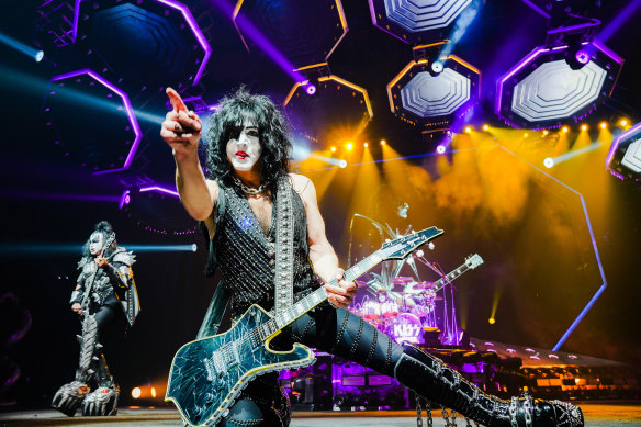 Paul Stanley on stage with KISS, the band he co-founded in 1973.